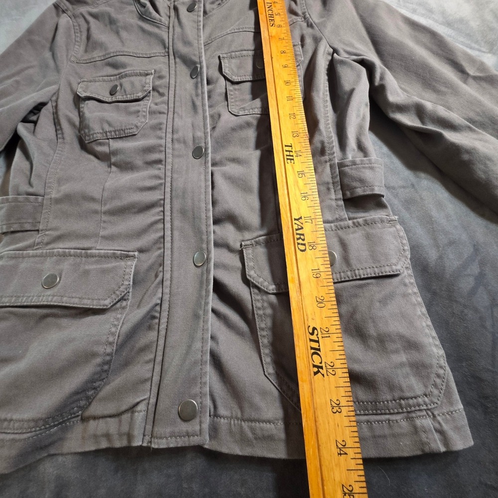 Loft Petite Gray Utility Jacket Button Front Pock… - image 6